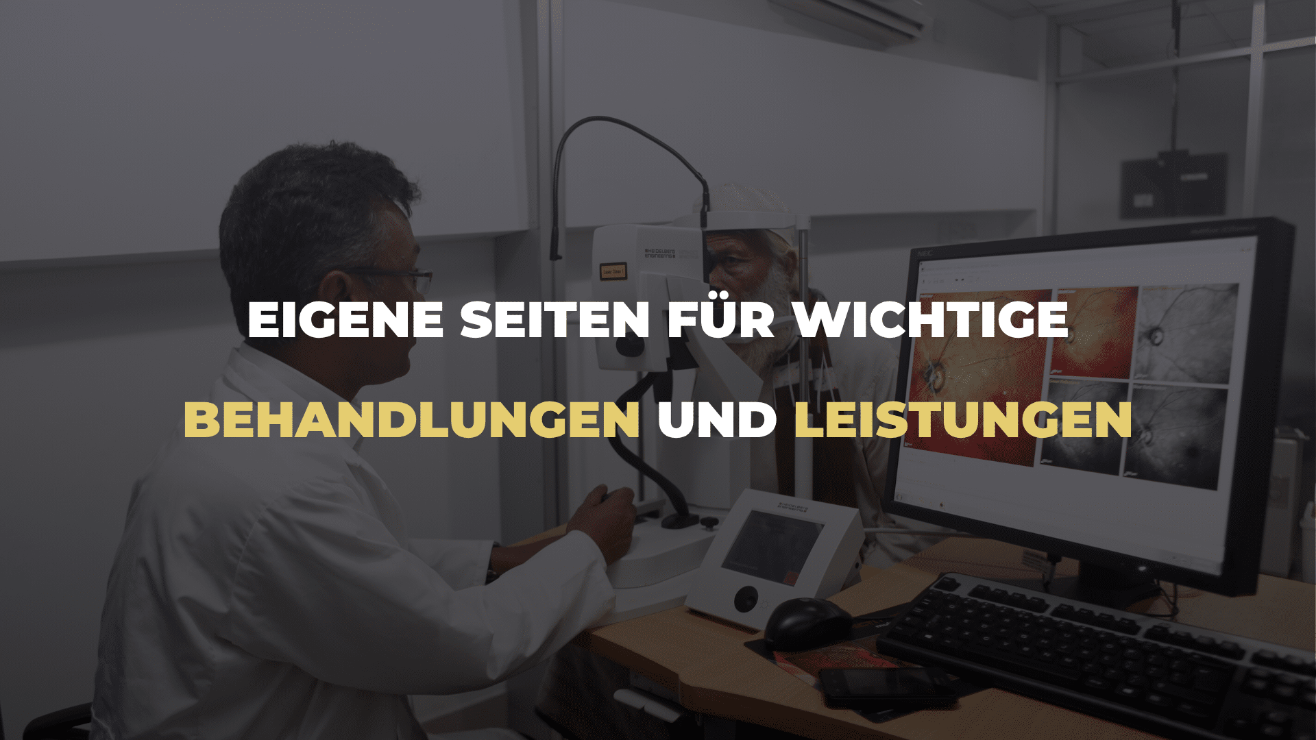 Eigene Seiten für wichtige Behandlungen und Leistungen